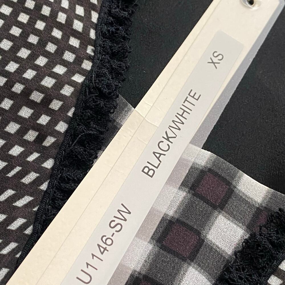 Jonathan Simkhai Dress Mixed Media Black White silk Blend Size XS Romance Flowy - Picture 8 of 10